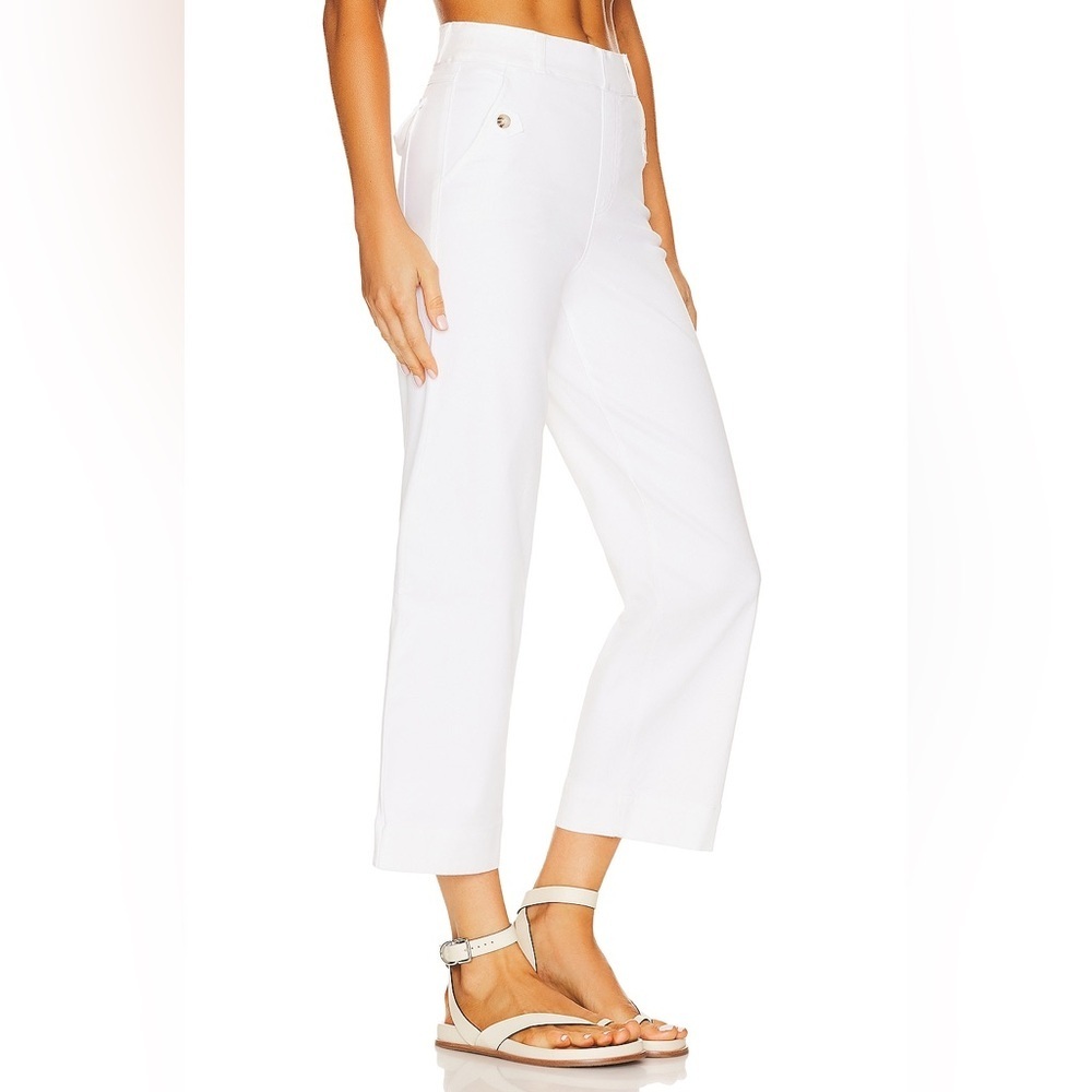 SPANX Stretch Twill Cropped Wide Leg Bright White Comfort Business Casual Pant - Picture 3 of 12